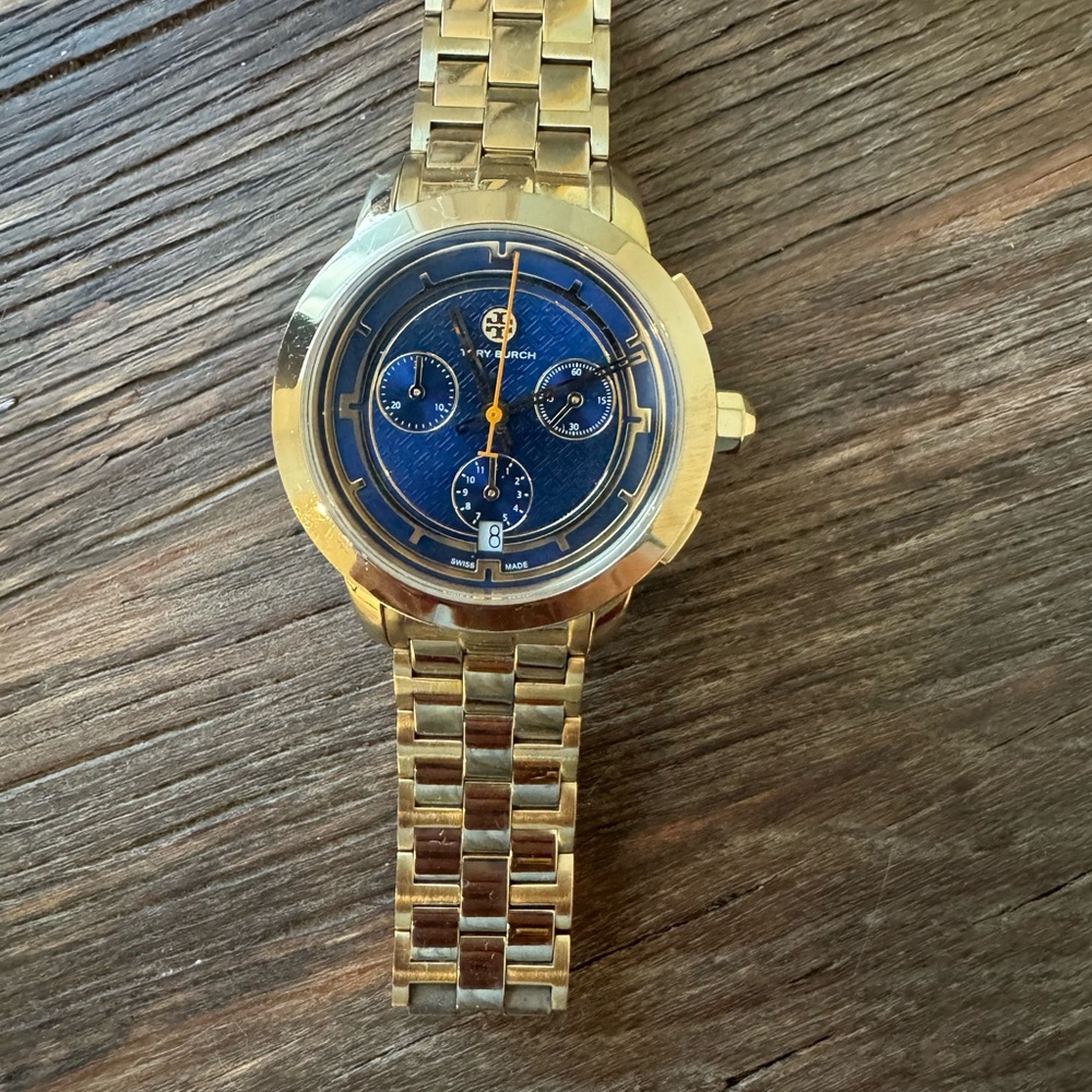 Tory Burch Gold and Blue Women's Watch
